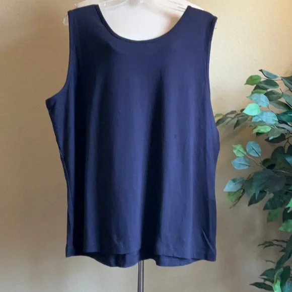 Land's End, NWOT - Women's Black Cotton Sleeveless Top, 3X - Picture 2 of 8